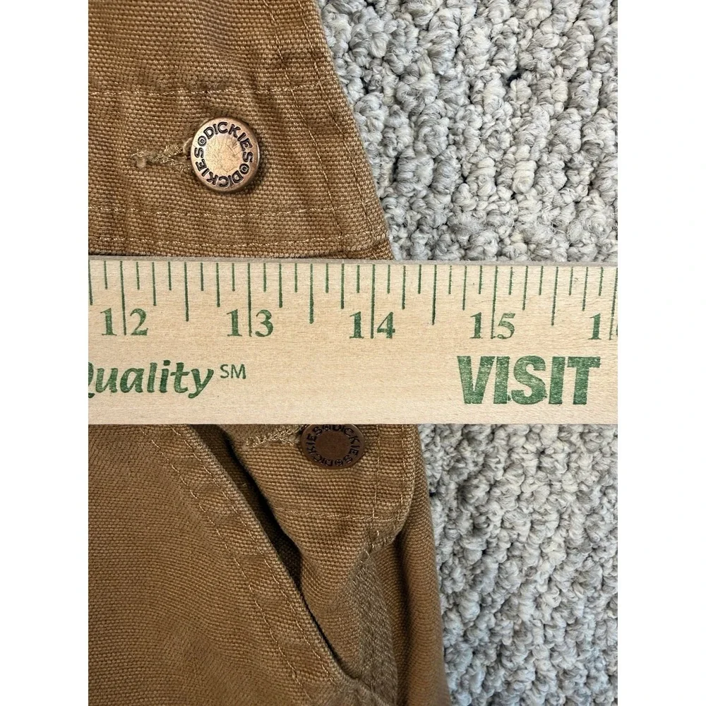 Dickies Youth 6 Brown Duck Canvas Bib Overalls Carpenter Workwear Utility